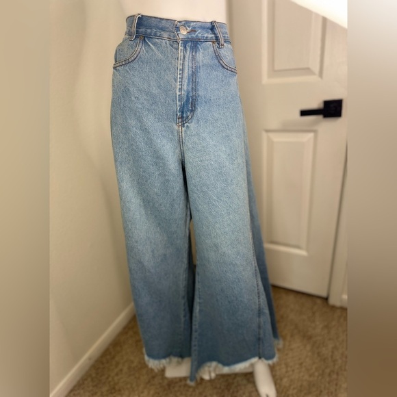 FARM Rio Blue Flare Wide Leg Jeans